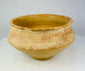 Ancient Bronze Age terracotta bowl with wide shallow form and flared rim