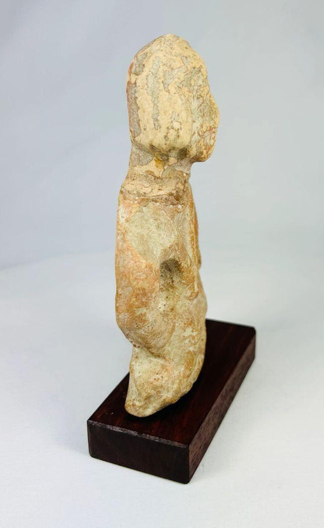 Detailed view of a 3rd century BCE Mauryan terracotta sculpture
