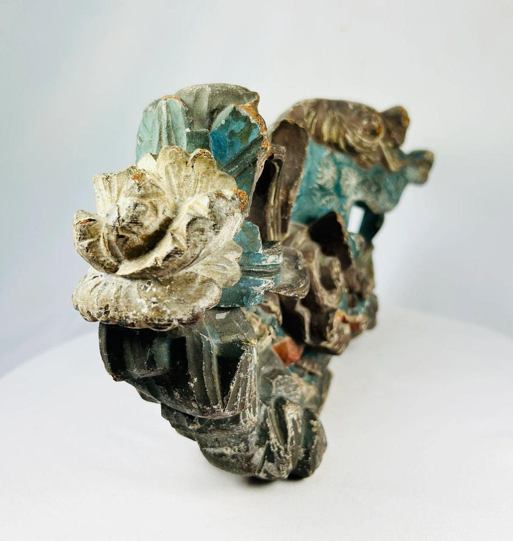 Hand-carved wooden Qilin from a Qing Dynasty Chinese temple, 18th–19th century