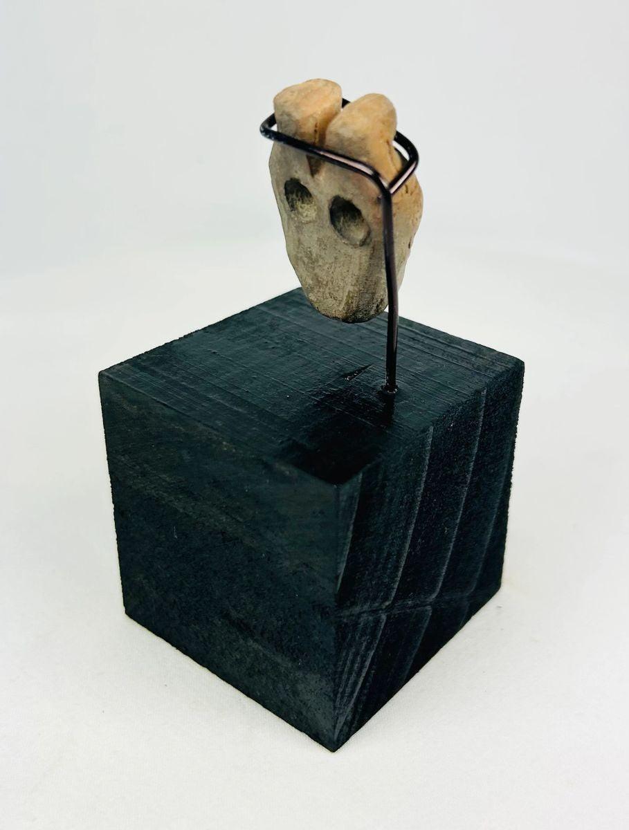 Pre-Columbian West Mexican bone mask pendant with suspension holes, Late Formative period