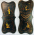 Victorian Chinoiserie decorative panels with gilt floral motifs