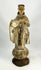 Colonial Latin American wooden santo depicting a monk or friar, with worn polychrome surface and centuries-old patina.