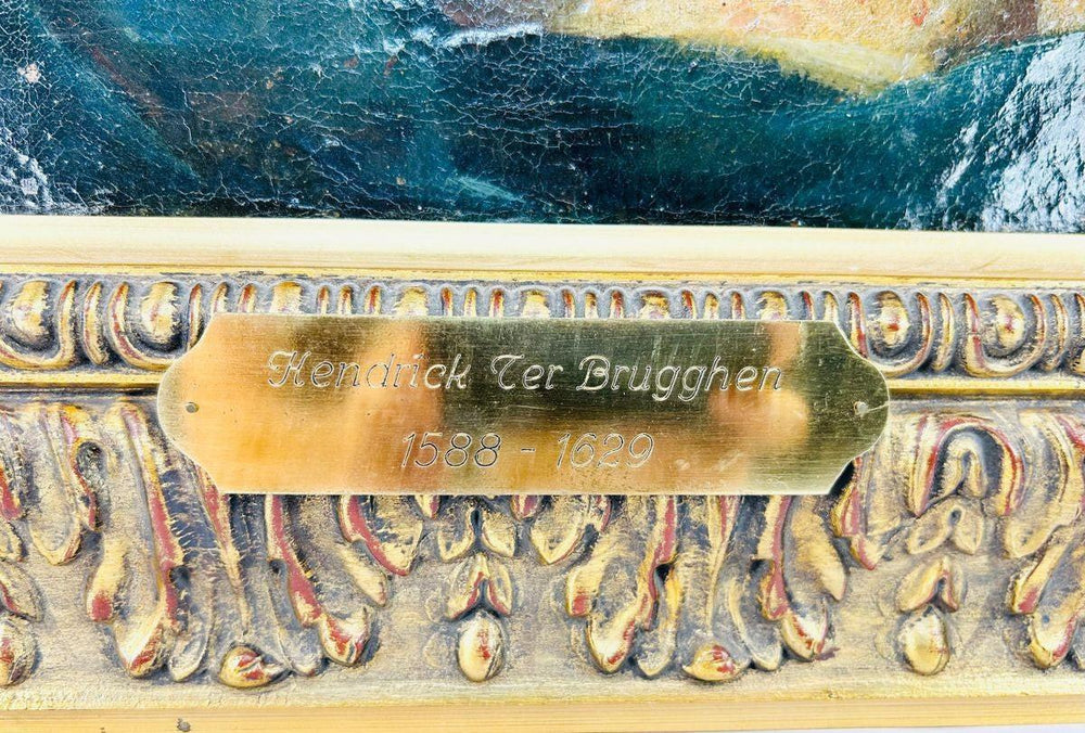 Hendrick ter Brugghen attributed Old Master oil painting of Jesus crowned with thorns