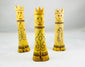Antique Indonesian lime containers with intricate scrimshaw motifs and royal lids