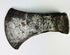 19th-century frontier-era hand-forged iron axe head showing tapered cutting edge and aged patina