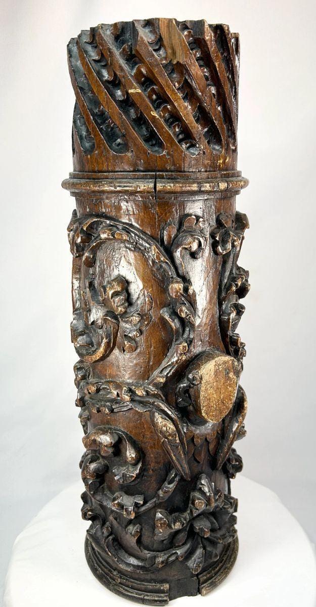 Carved wooden architectural fragment from an Edo-period Japanese temple