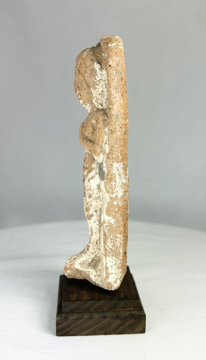 Standing female fertility figure from the Iron Age Levant in terracotta.