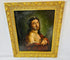 18th century European oil painting of Jesus Christ with Crown of Thorns in ornate gilt frame, antique devotional artwork.