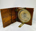 Vintage 19th century surveying compass with brass alidade arms and raised lid for navigation use
