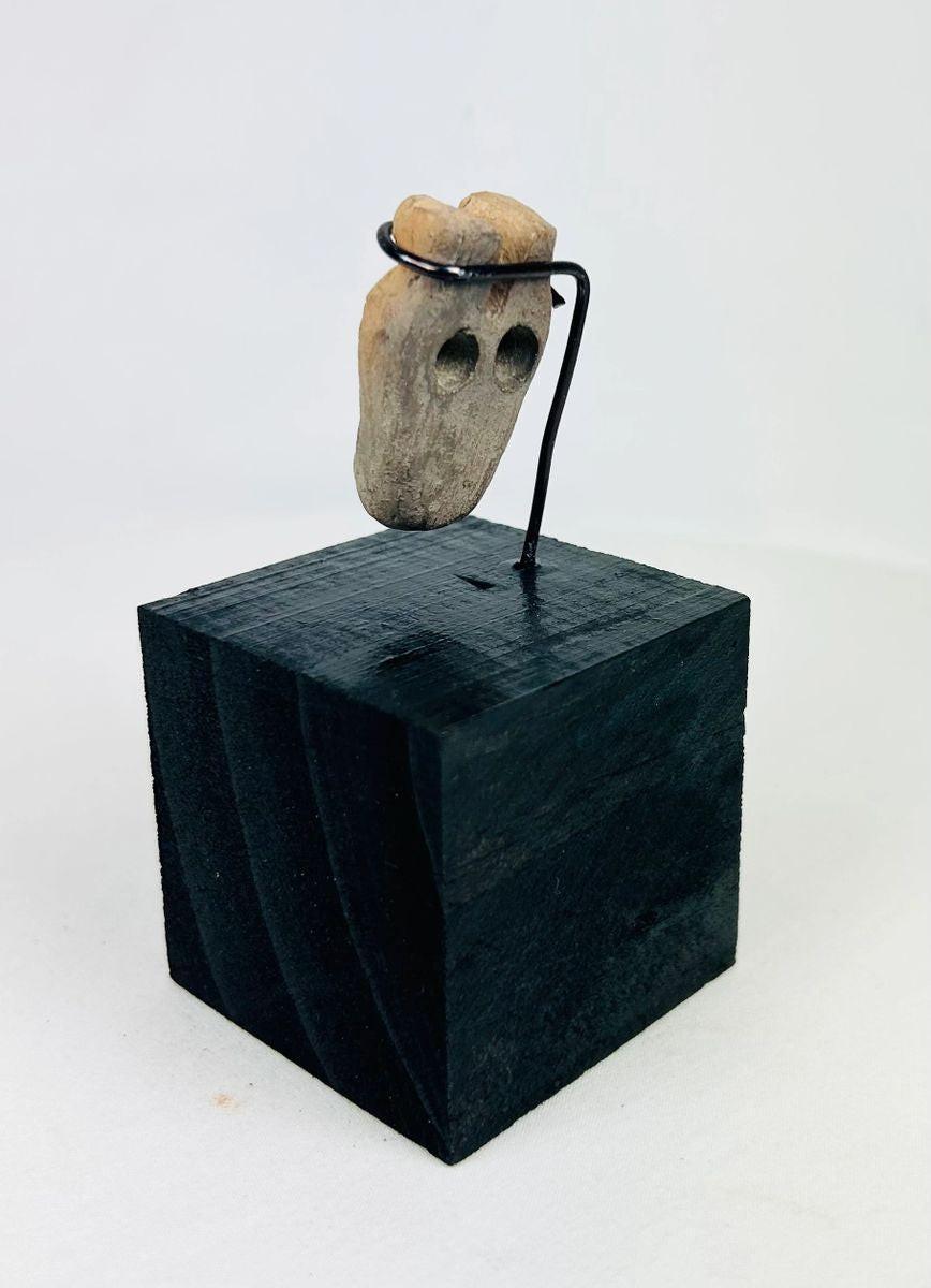 West Mexican shaft tomb bone mask with abstract facial carving, circa 300 BCE–300 CE