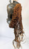 Antique Central African Chokwe mask with closed eyes and decorative fibers