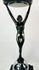 Patinated Art Deco Frankart smoking stand with sculptural nude figure