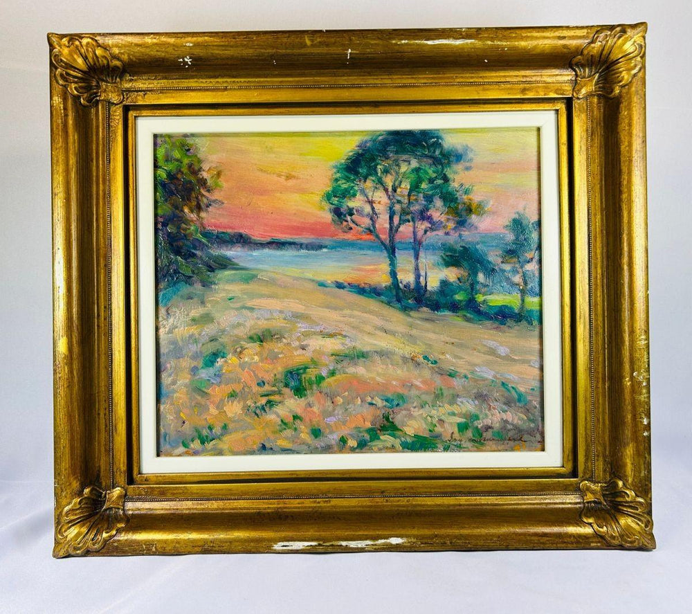 Impressionistic oil painting of Nova Scotia coastline at Black Rock, Bay of Fundy