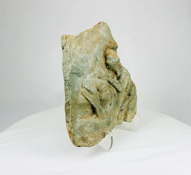 Ancient carved limestone relief fragment from Mediterranean or Near East Classical Period circa 500 BCE–500 CE