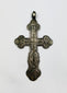 18th-century Russian Orthodox silver cross, IC XC engraving, compact devotional pendant with natural silver patina