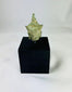 Antique bronze Buddha head elongated earlobes pointed ushnisha green patina