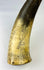 Colonial American powder horn with scrimshaw engravings of Fort William Henry and Jonathan Bagley