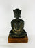 Antique bronze Buddha figure from Thailand or Burma with serene expression and aged patina