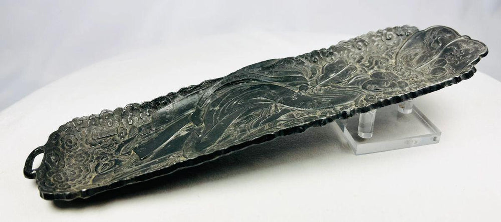 Qing Dynasty desk accessory tray decorated with flowing robes and figures