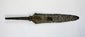18th-century European forged iron spearhead displayed horizontally on a white background.