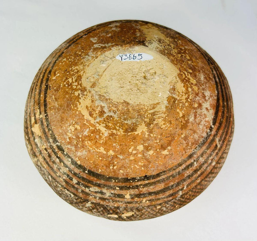 Authentic Indus Valley terracotta vessel with preserved surface decoration