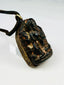 Tibetan/Nepalese bronze devotional amulet with leather cord and patina