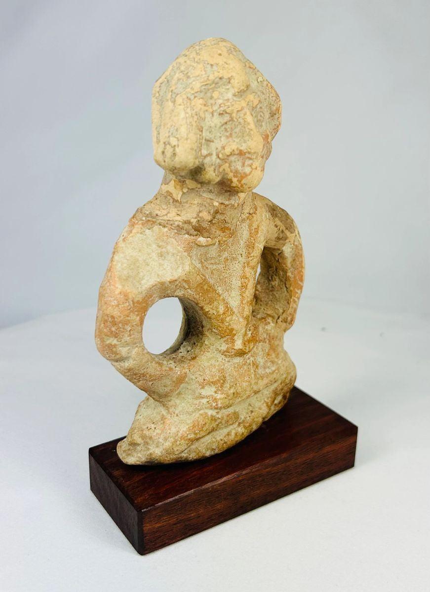 Detailed view of a 3rd century BCE Mauryan terracotta sculpture