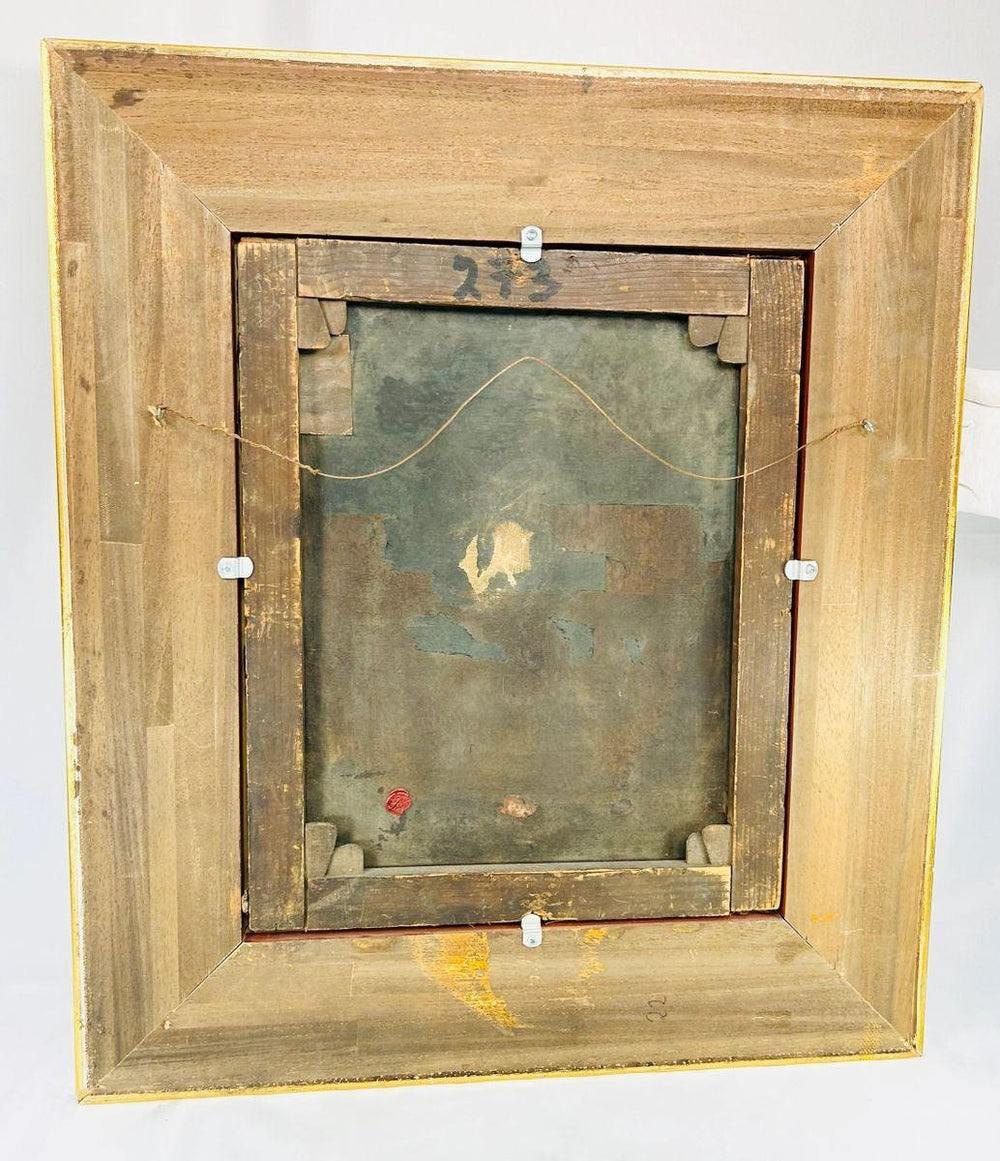 Ecce Homo oil painting with dramatic chiaroscuro in gilded Baroque frame