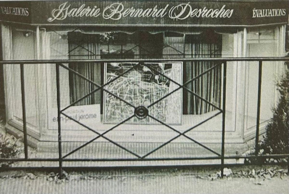 Signed Jules Ribeaucourt oil painting depicting boats and harbor scene