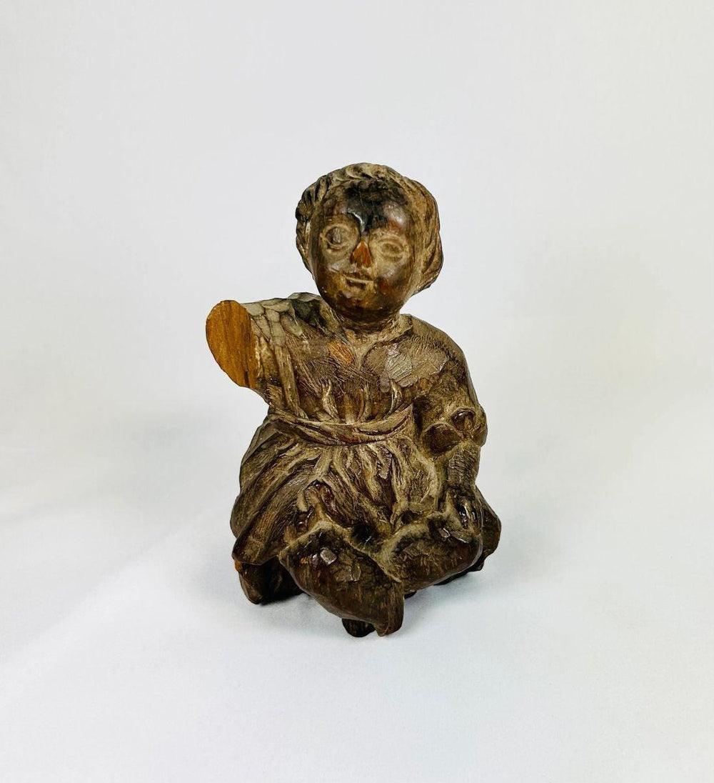 Spanish Colonial Christ Child or saint figurine natural patina 18th–19th century