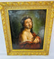 Sacred Christian artwork of Jesus wearing Crown of Thorns, antique oil on canvas circa 1700s.