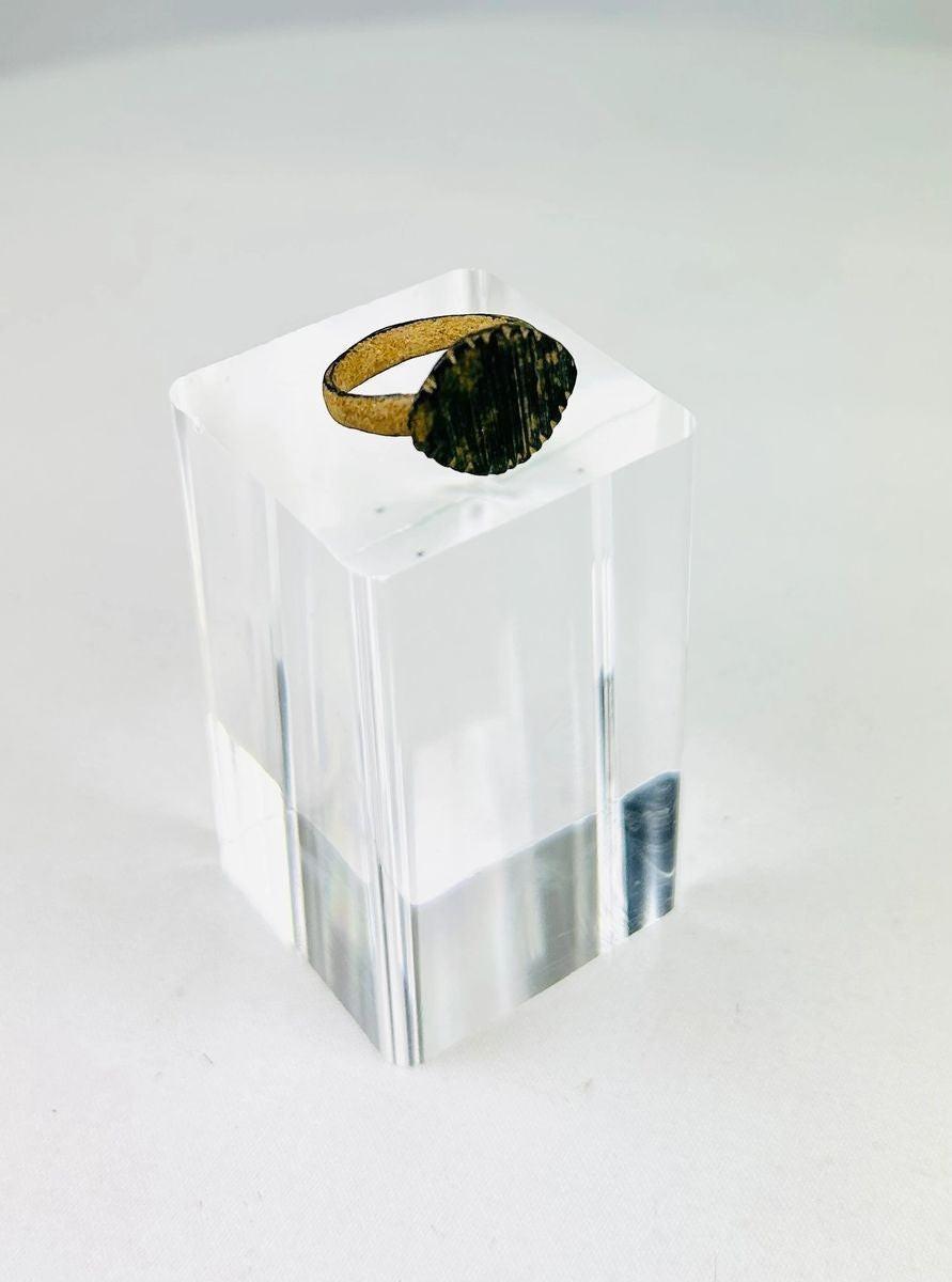Imperial Roman bronze ring showing surface wear consistent with ancient use