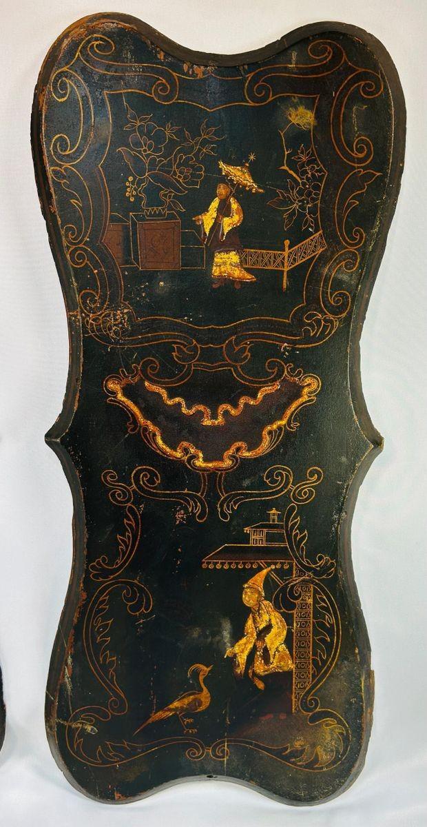 Hand-painted Asian-inspired Victorian wall panels with gilt decoration