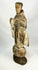 Antique Spanish Colonial religious folk art santo carved in wood with visible gesso and polychrome loss.