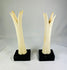 Pair of antique Egyptian ivory sistrum handles, Third Intermediate Period, 1070–664 BCE, decorative carvings