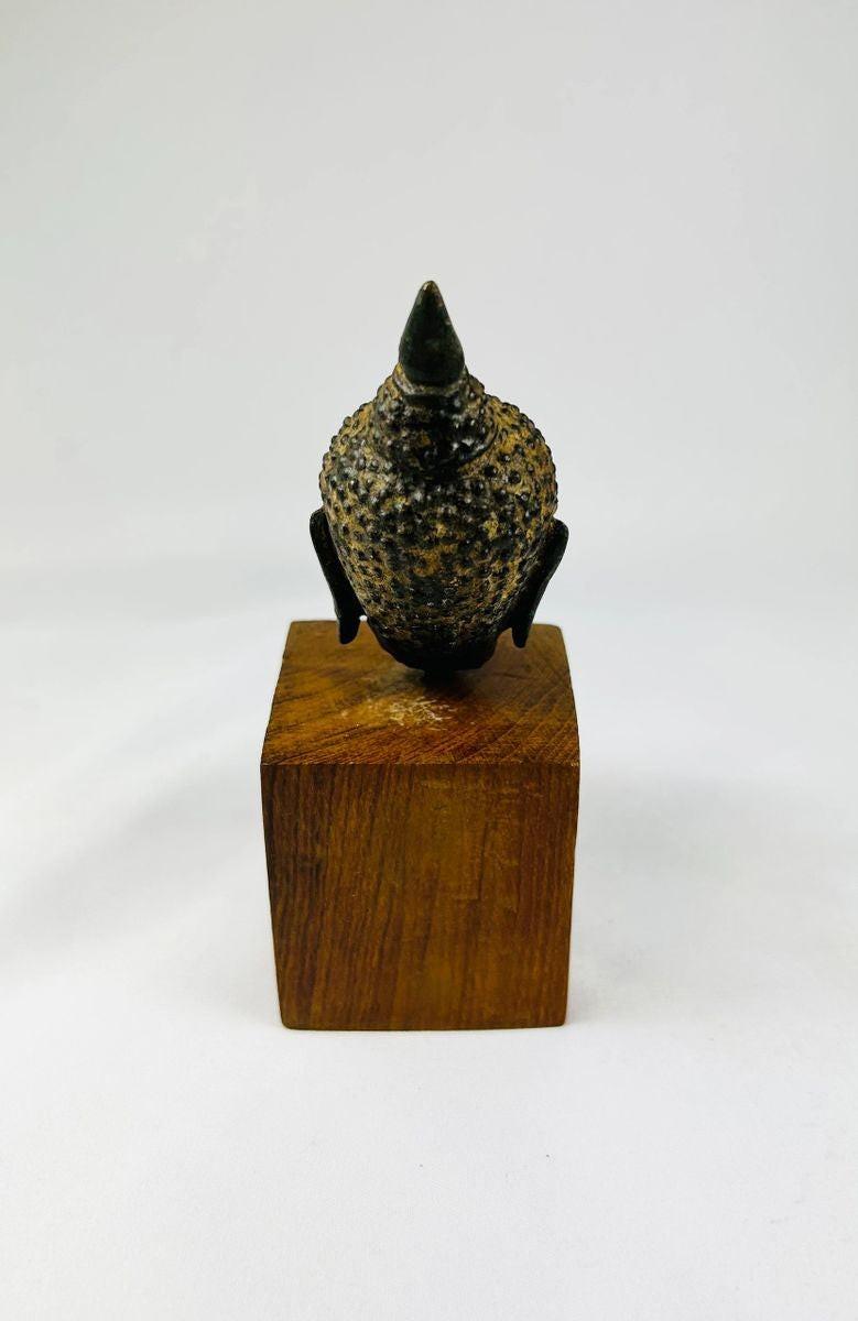 Historic bronze Buddha head from the Ayutthaya or early Rattanakosin period, Thailand