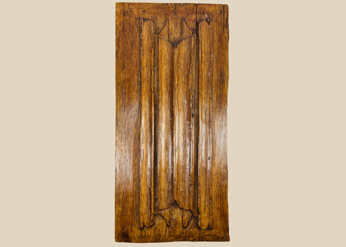 Historic Gothic oak carving fragment with shrinkage lines and authentic centuries-old wear