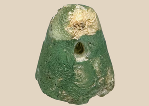 Ancient Blue-Green Glass Stamp Seal with Ibex and Sacred Tree | Circa 1st Millennium BCE
