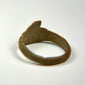 Mediterranean bronze ring with clean bezel lines and naturally aged green-brown patina