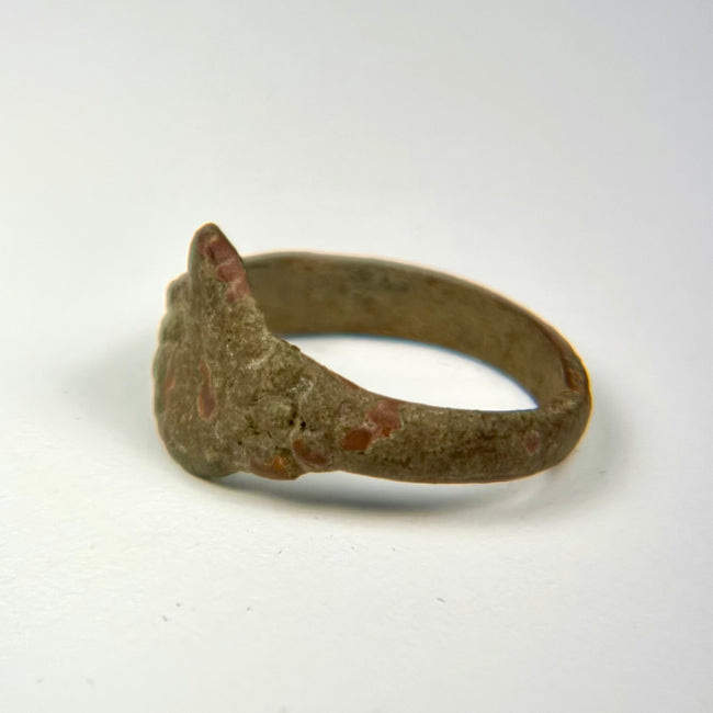 Early centuries CE bronze ring with minimalist design and age-related burial patination