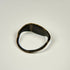 Roman-period style bronze ring with oval engraved bezel and naturally aged green patina
