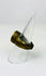 Bronze Roman-era ring displayed on a white surface with detailed carvings