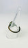 Antiquity-era bronze ring with circular bezel on a museum display cone