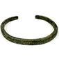 Ancient bronze open cuff bracelet dating to the 1st to 3rd century AD with extensive green verdigris patina
