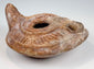 Late Roman ceramic lamp with raised nozzle channel and concentric base rings