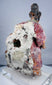 Detailed reverse view of Chinese architectural terracotta fragment with old filling and mounting hardware