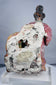 Side and back view of painted Chinese terracotta figures showing projecting relief construction