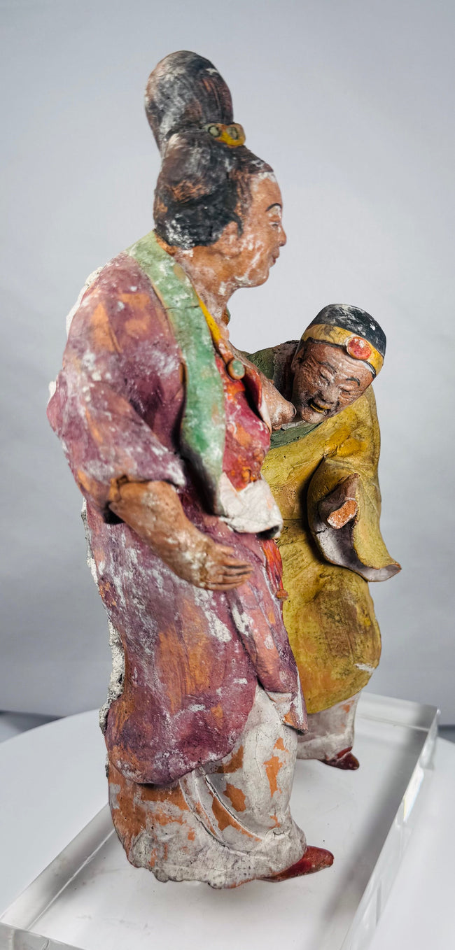 Yuan–Ming style terracotta sculpture depicting an extreme act of Confucian family devotion