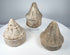 Ancient Buddhist miniature clay stupas with moulded ribs and decorative architectural bands