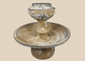 Ancient terracotta pedestal vessel with central cup and broad ceremonial basin